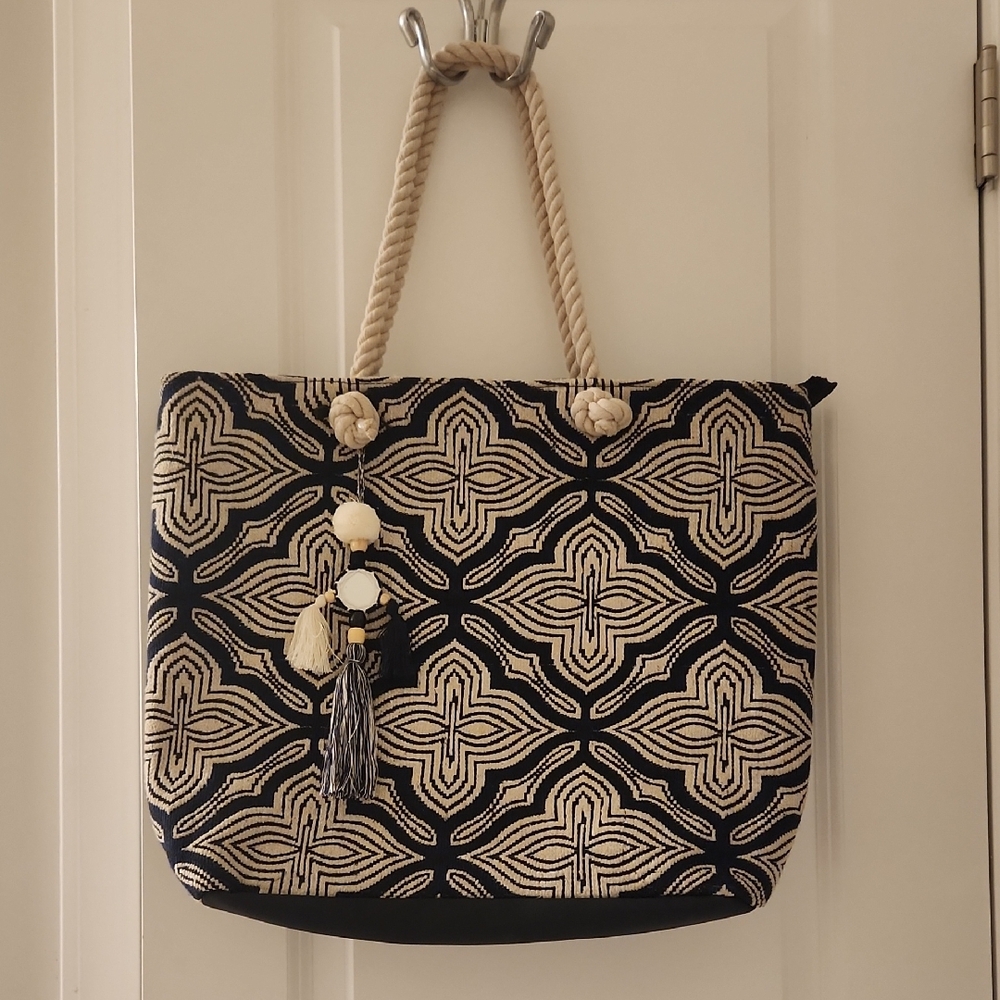 Tote Bag Canvas Shoulder Bag with Cotton Rope Handle NWT